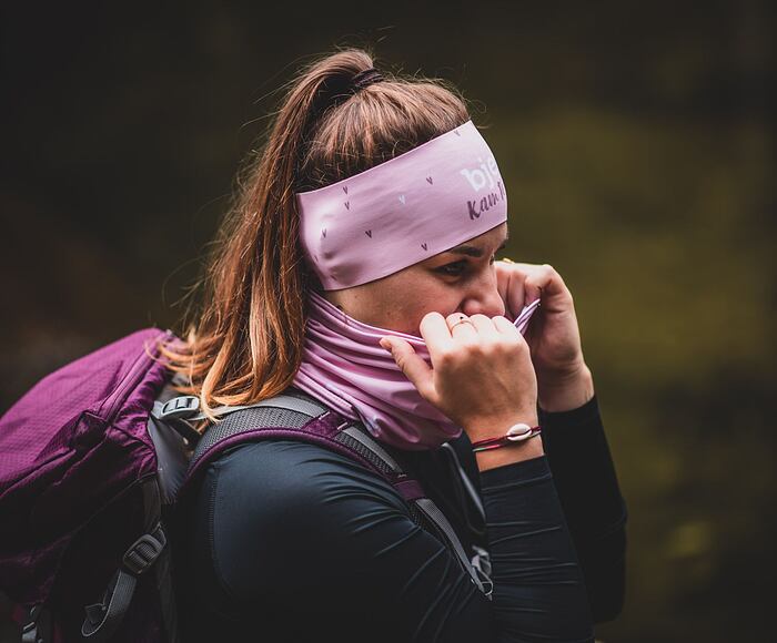 Stirnband bjež ACTIVE HEART pink