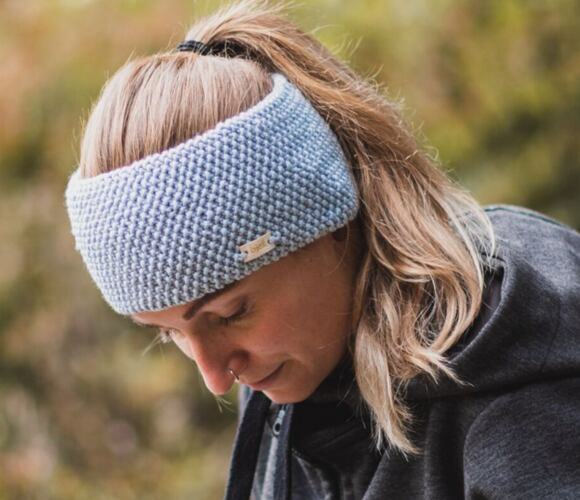 Stirnband bjež MERINO ICE BLUE