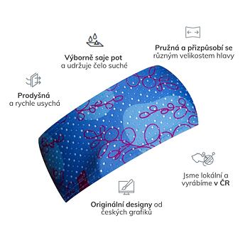 Letní sportovní čelenka bjež DROP BERRY blue proti potu