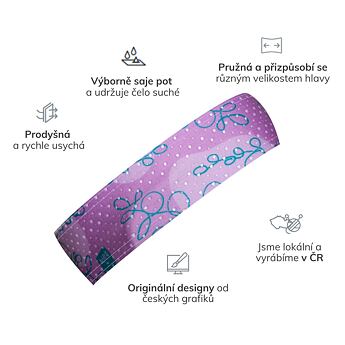 Stirnband bjež DROP5 BERRY pink