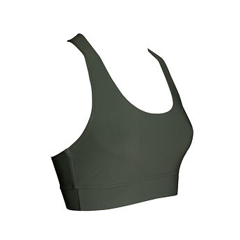 Kvalitní sportovní podprsenka z funkčního materiálu v zelené barvě